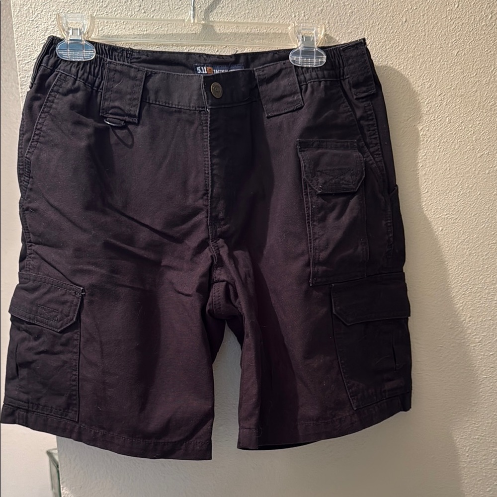 5.11 Tactical Black Cargo Shorts Sturdy Cotton Blend